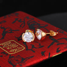 famous earring elegant 18k plated gold romantic crystal stud earrings for women weddings earrings jewelry TIML66