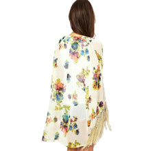 women blouse floral printed long sleeve casual beach boho kimono cardigan long beach blusas tops TIML66