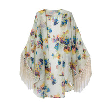 women blouse floral printed long sleeve casual beach boho kimono cardigan long beach blusas tops TIML66