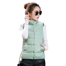 down jacket stand collar sleeveless women coat stud press pockets padded vest coat outerwear TIML66