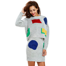 women knitted sweater dress long sleeve bodycon dress 2pcs set ladies party mini dress vestidos TIML66