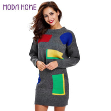 women knitted sweater dress long sleeve bodycon dress 2pcs set ladies party mini dress vestidos TIML66