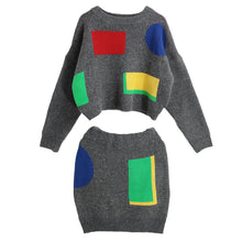 Women Knitted Sweater Dress Long Sleeve Bodycon Dress 2Pcs Set Ladies Party Mini Dress Vestidos TIML66 TIML66