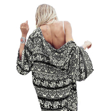 cardigan women chiffon kimono floral print boho women blouses loose thin outerwear beach cover up black dark blue TIML66