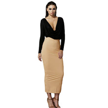 Deep V Neck Long Sleeve Women Sexy Dress High Waist Bodycon Dress Elegant Party Long Maxi Dress Vestidos Plus Size TIML66 TIML66