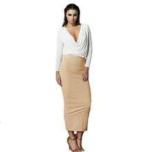 Deep V Neck Long Sleeve Women Sexy Dress High Waist Bodycon Dress Elegant Party Long Maxi Dress Vestidos Plus Size TIML66 TIML66
