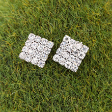 design elegant jewelry rhinestone square stud earrings for women vintage crystal earrings brincos TIML66