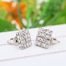 design elegant jewelry rhinestone square stud earrings for women vintage crystal earrings brincos TIML66