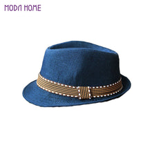 kids boy girl unisex fedora hat contrast trim cool jazz hat trilby cap chapeau TIML66