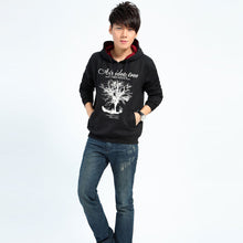 Men Hoodies Tree Letter Print Long Sleeve Casual Men Sweatshirt Pullover Tops Blusas Black TIML66 TIML66