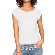 t-shirts women tassel fringed short sleeve casual tee shirt pullover women tops white black purple TIML66