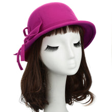 Fedora Hats Bowknot Decoration Wool Felt Bowler Derby Hat Cap Elegant Women Hat TIML66 TIML66