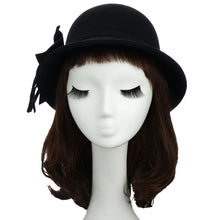 Fedora Hats Bowknot Decoration Wool Felt Bowler Derby Hat Cap Elegant Women Hat TIML66 TIML66