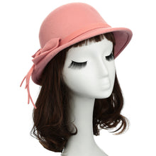 Fedora Hats Bowknot Decoration Wool Felt Bowler Derby Hat Cap Elegant Women Hat TIML66 TIML66