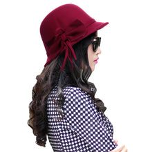 Fedora Hats Bowknot Decoration Wool Felt Bowler Derby Hat Cap Elegant Women Hat TIML66 TIML66