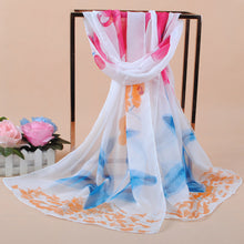 women bohemian chiffon scarf print long shawl sun block beach pashmina elegant thin scarf ladies foulard TIML66