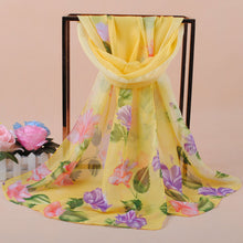 women bohemian chiffon scarf print long shawl sun block beach pashmina elegant thin scarf ladies foulard TIML66