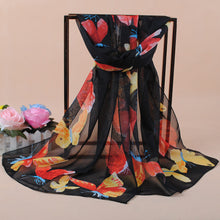 women bohemian chiffon scarf print long shawl sun block beach pashmina elegant thin scarf ladies foulard TIML66
