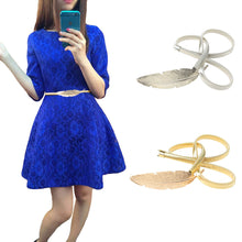 Women Belt Leaf Clasp Front Stretchy Elastic Belt Elegant Ladies Slim Skinny Waist Strap Girls GoldSilver Belt TIML66 TIML66