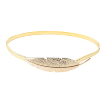 Women Belt Leaf Clasp Front Stretchy Elastic Belt Elegant Ladies Slim Skinny Waist Strap Girls GoldSilver Belt TIML66 TIML66