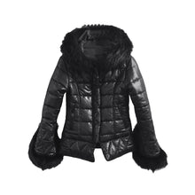 Women Down Jacket Faux Fur Hood Cuffs Long Sleeve Womens Jacket Quilted Warm Parka Coat Overcoat Black TIML66 TIML66