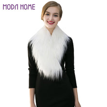Women Faux Fur Collar Scarves Fluffy Soft Warm Scarf Shawl Solid Stole Ladies Echarpe Hiver  TIML66 TIML66
