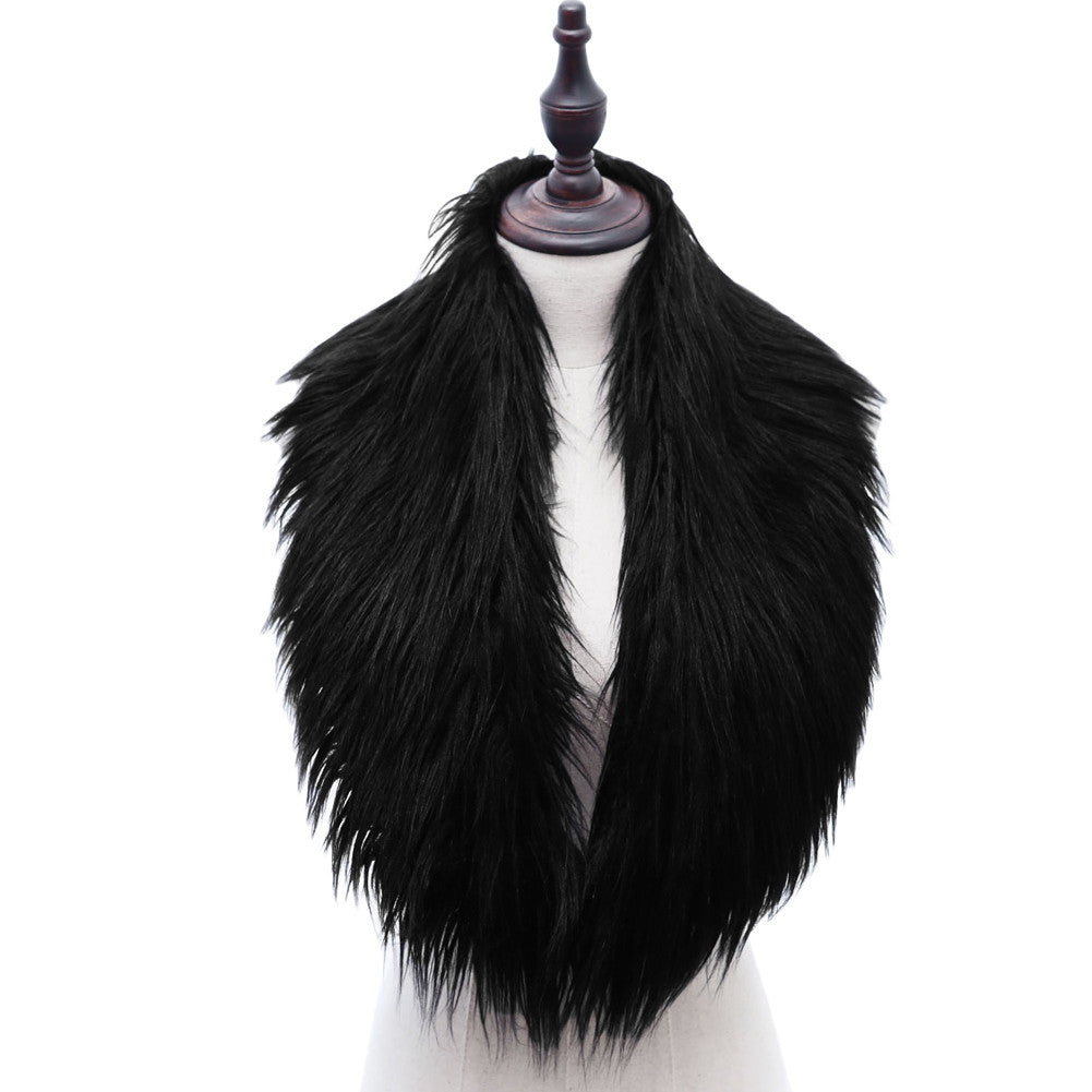 Women Faux Fur Collar Scarves Fluffy Soft Warm Scarf Shawl Solid Stole Ladies Echarpe Hiver  TIML66 TIML66