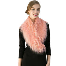 Women Faux Fur Collar Scarves Fluffy Soft Warm Scarf Shawl Solid Stole Ladies Echarpe Hiver  TIML66 TIML66
