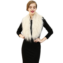 Women Faux Fur Collar Scarves Fluffy Soft Warm Scarf Shawl Solid Stole Ladies Echarpe Hiver  TIML66 TIML66