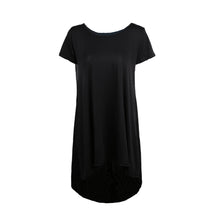 Women Mini Dress O Neck Solid Short Sleeve Asymmetric Hem A-Line Casual Loose Dress Plus Size Vestidos TIML66 TIML66