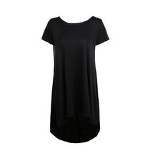 women mini dress o neck solid short sleeve asymmetric hem a line casual loose dress plus size vestidos TIML66