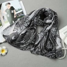 Women Scarf Ladies Floral Printed Long Shawl Vintage Soft Pashmina Cape WhiteBlack Shawls And Scarves TIML66 TIML66