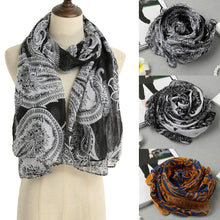 Women Scarf Ladies Floral Printed Long Shawl Vintage Soft Pashmina Cape WhiteBlack Shawls And Scarves TIML66 TIML66