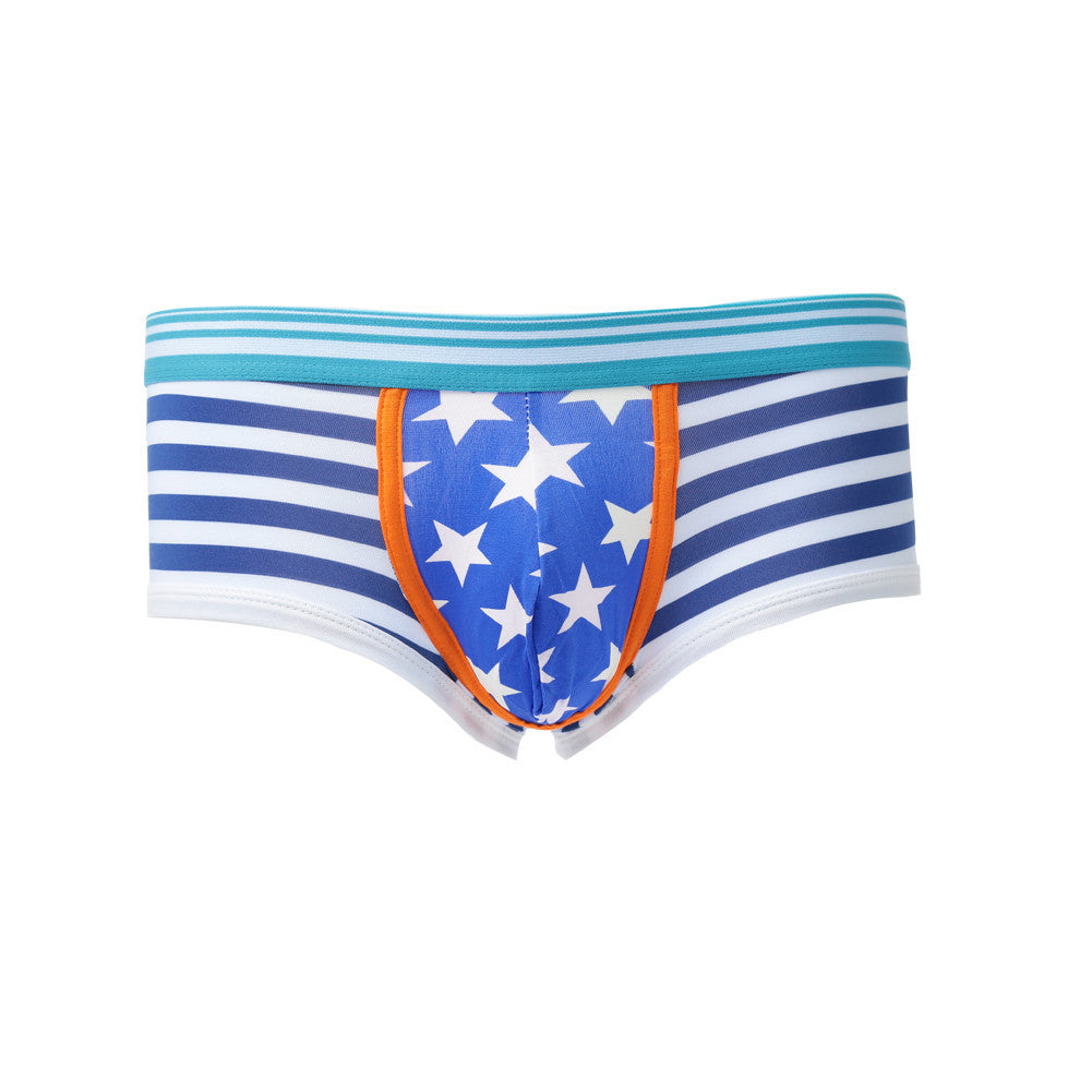 gay underwear mens briefs stripe print u convex pouch low waist cotton panties men shorts underpants TIML66