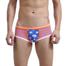 Gay Underwear Mens Briefs Stripe Print U Convex Pouch Low Waist Cotton Panties Men Shorts Underpants TIML66 TIML66