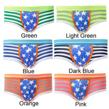 Gay Underwear Mens Briefs Stripe Print U Convex Pouch Low Waist Cotton Panties Men Shorts Underpants TIML66 TIML66