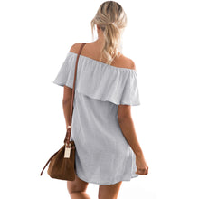 Off The Shoulder Slash Neck Ruffled Cotton Party Dress Ukraine Women Sexy Club Mini Dress A-line Princess Dress TIML66 TIML66