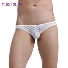 sexy men underwear mens briefs soft underpants calzoncillos hombre plaid mesh pouch u convex low waist briefs TIML66