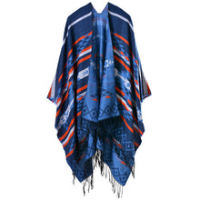 women knitted cape poncho open front geometric striped tassel fanon fringe duplex cashmere shawls and scarves pashmina TIML66