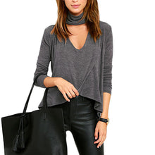women sexy turtle neck cutout at bust crop top ladies t-shirts mock neck dip hem long sleeve tops clothes TIML66