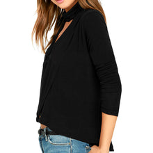 women sexy turtle neck cutout at bust crop top ladies t-shirts mock neck dip hem long sleeve tops clothes TIML66