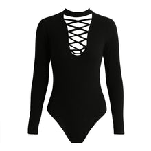 Women Zip Back Bodysuits Long Sleeve Knitted Stripe Bandage Romper Hollow Out Sexy Playsuit Bodycon Jumpsuits  TIML66 TIML66