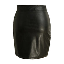 OL PU Leather Tight Skirt High Waist Sexy Vintage Pencil Office Skirts Women Solid Mini Bodycon Skirt Plus Size Black Skirt TIML66 TIML66