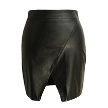 OL PU Leather Tight Skirt High Waist Sexy Vintage Pencil Office Skirts Women Solid Mini Bodycon Skirt Plus Size Black Skirt TIML66 TIML66