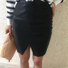 OL PU Leather Tight Skirt High Waist Sexy Vintage Pencil Office Skirts Women Solid Mini Bodycon Skirt Plus Size Black Skirt TIML66 TIML66