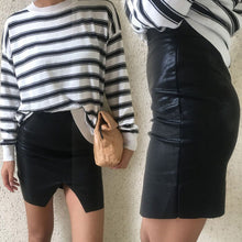 OL PU Leather Tight Skirt High Waist Sexy Vintage Pencil Office Skirts Women Solid Mini Bodycon Skirt Plus Size Black Skirt TIML66 TIML66