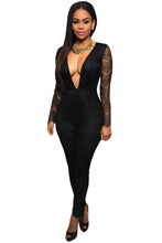 Sexy Black Lace Mesh Rompers Womens Jumpsuit Pink Deep V neck Backless Bodycon Bodysuit Overalls Women Club Clothing TIML66 TIML66