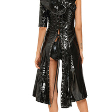 Sexy Ladies Halloween Costumes 2PC Cosplay Dress Black Gothic Punk Wetlook Sweet Pea Hooded Coat Gown Dress Women Clothing TIML66 TIML66