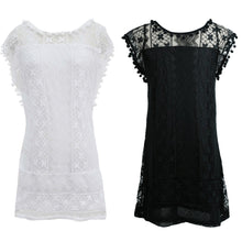 Sexy Dress Women Casual Sleeveless Beach Dress Tassel Solid White Party Mini Lace Dress Vestidos Plus Size TIML66 TIML66