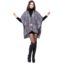 spain euro style women poncho leopard print scarf tie front warm cardigan cape shawl long scarves pashmina TIML66